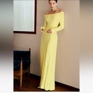 Commense maxi knit sweater off shoulder dress small